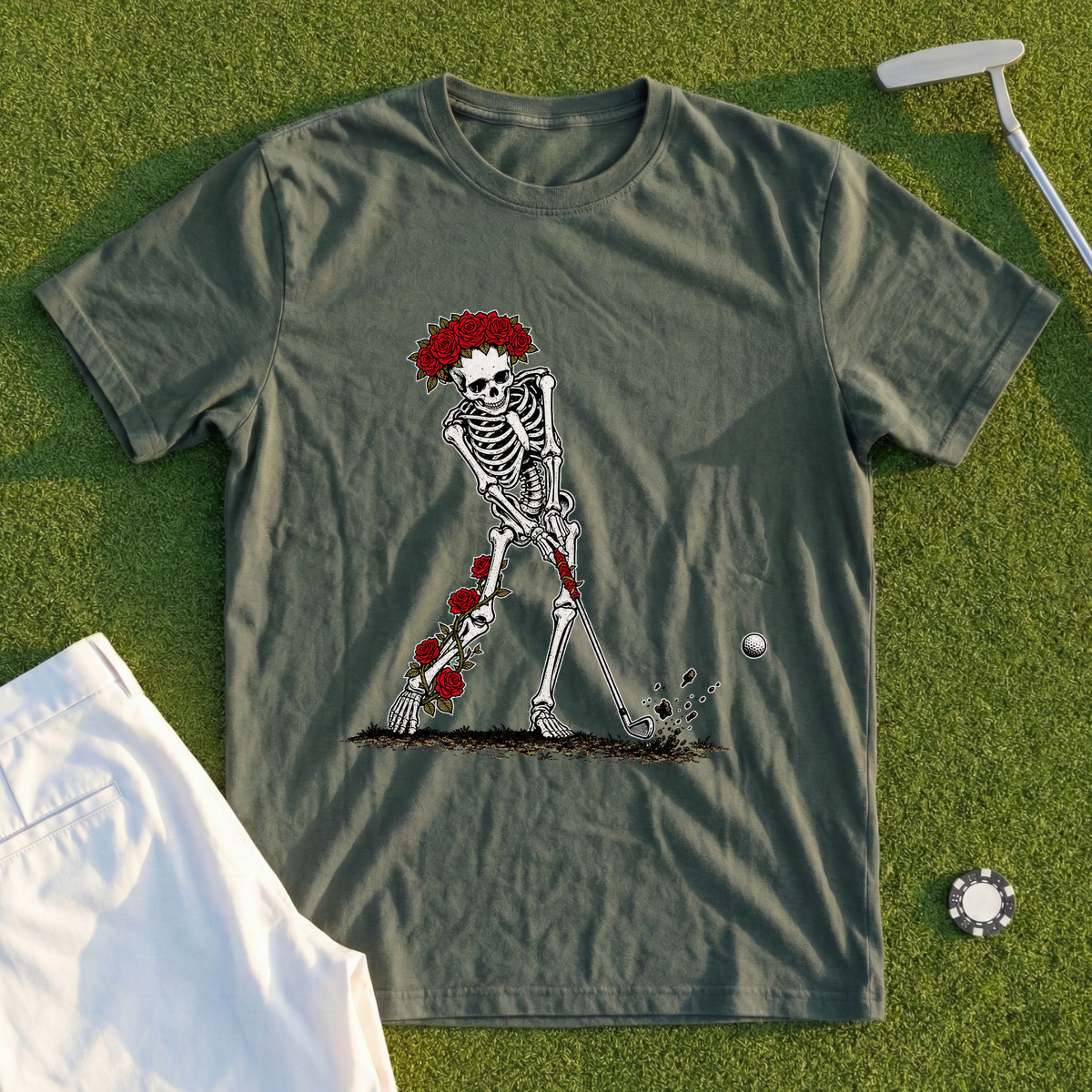 Rose Skeleton Stinger Iron Tee