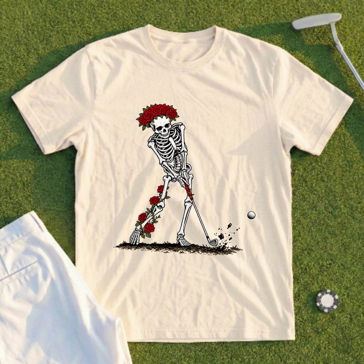 Rose Skeleton Stinger Iron Tee