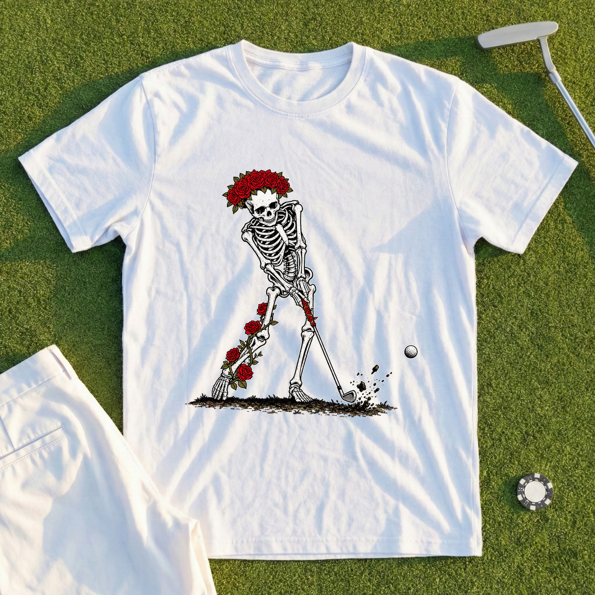 Rose Skeleton Stinger Iron Tee