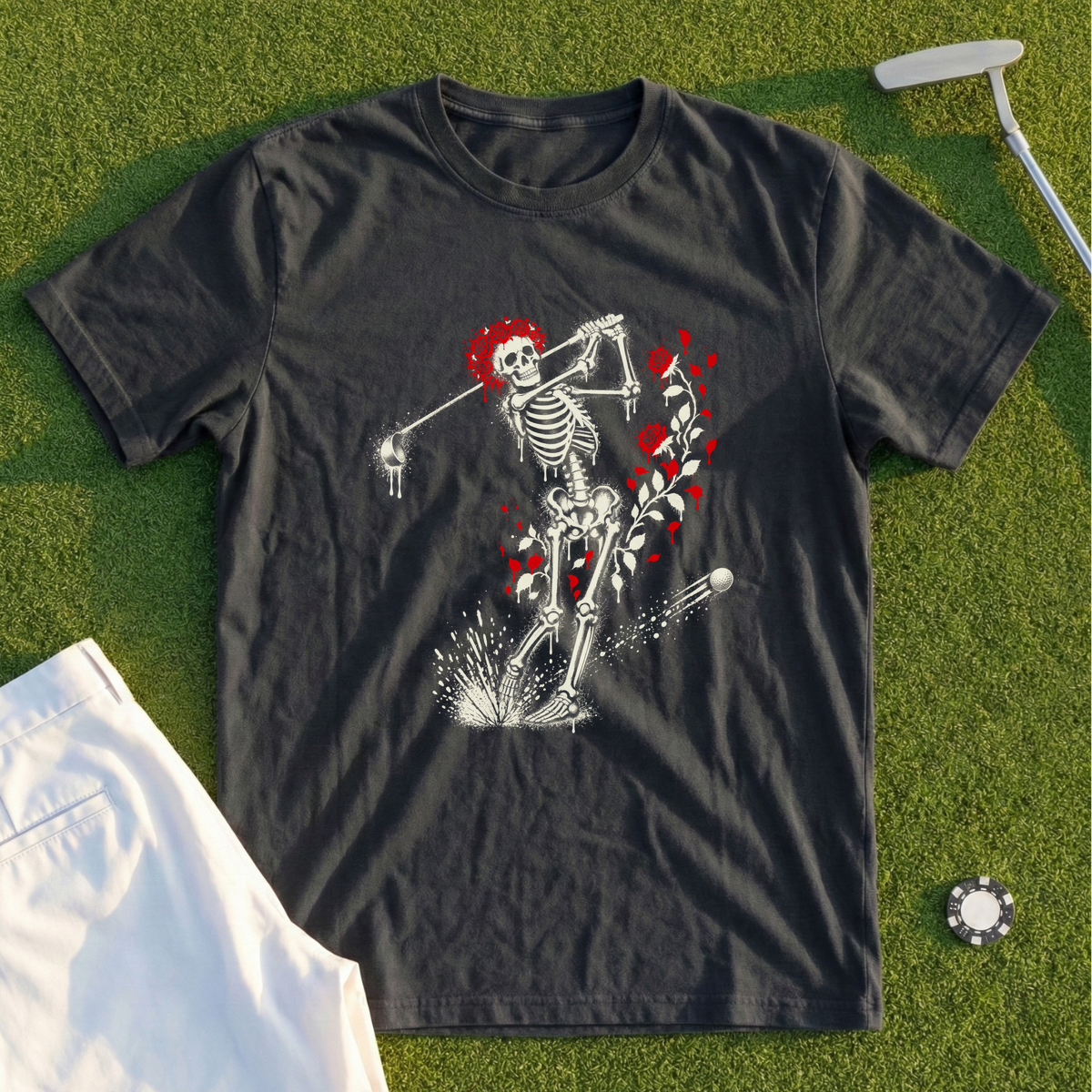 Rose Skeleton Street Art Tee