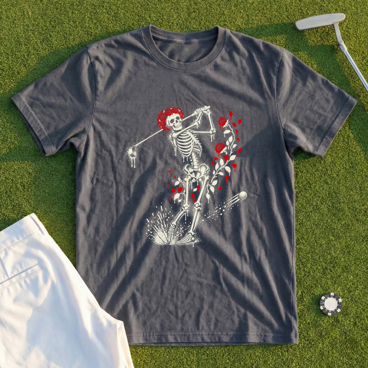 Rose Skeleton Street Art Tee