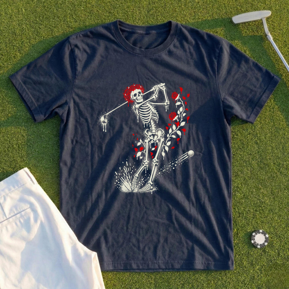 Rose Skeleton Street Art Tee
