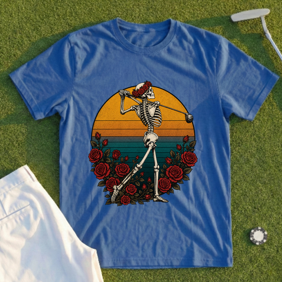 Rose Skeleton Sunset Finish Tee