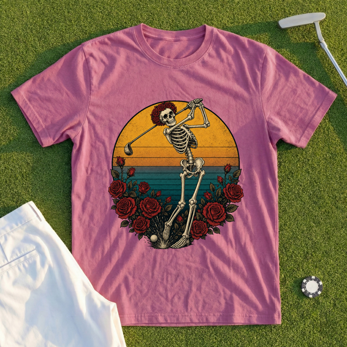 Rose Skeleton Sunset Tee