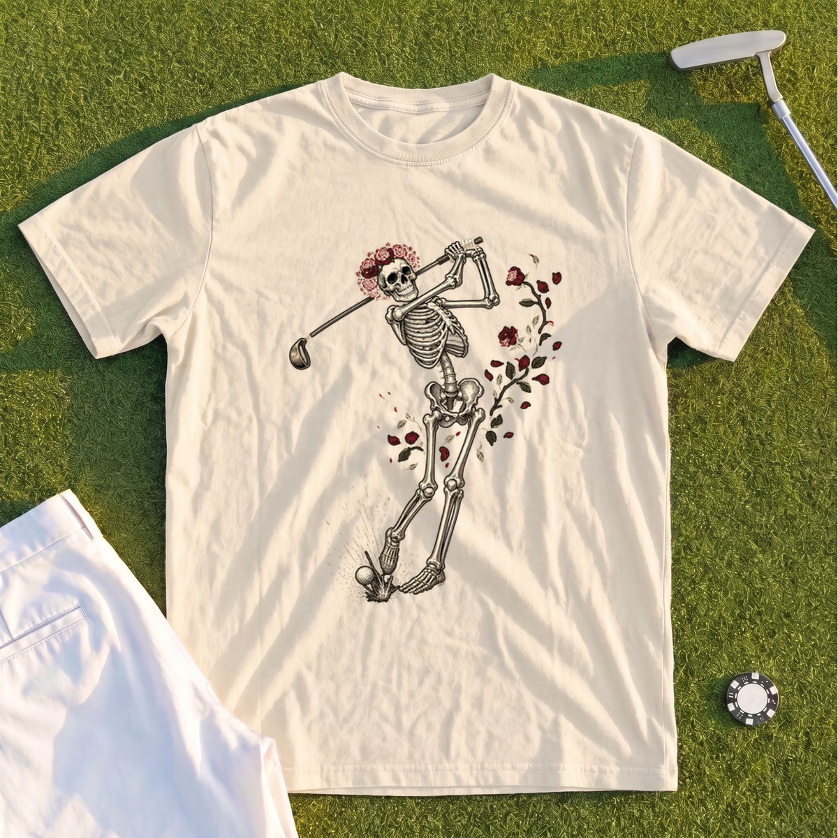 Rose Skeleton Swing Premium Tee