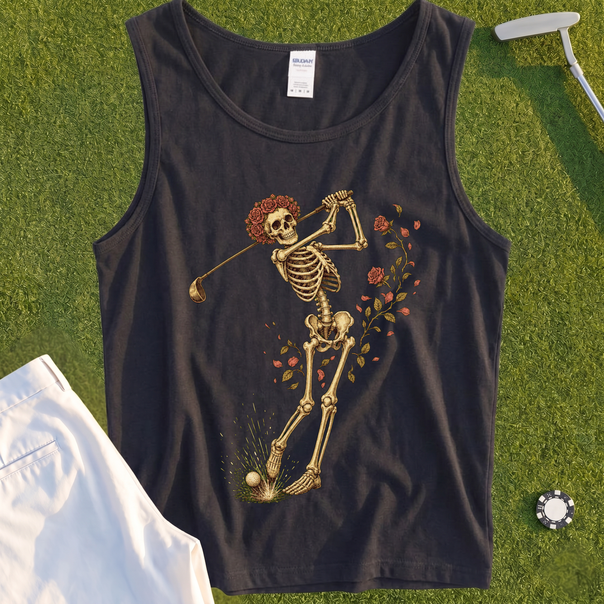 Rose Skeleton Swing Tank