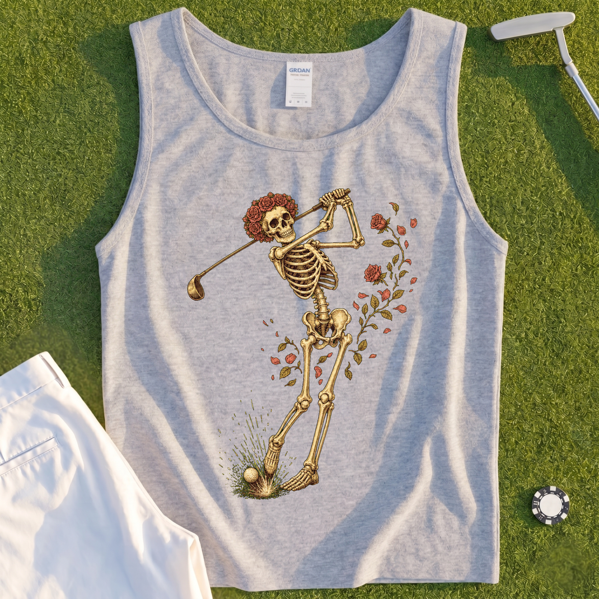 Rose Skeleton Swing Tank