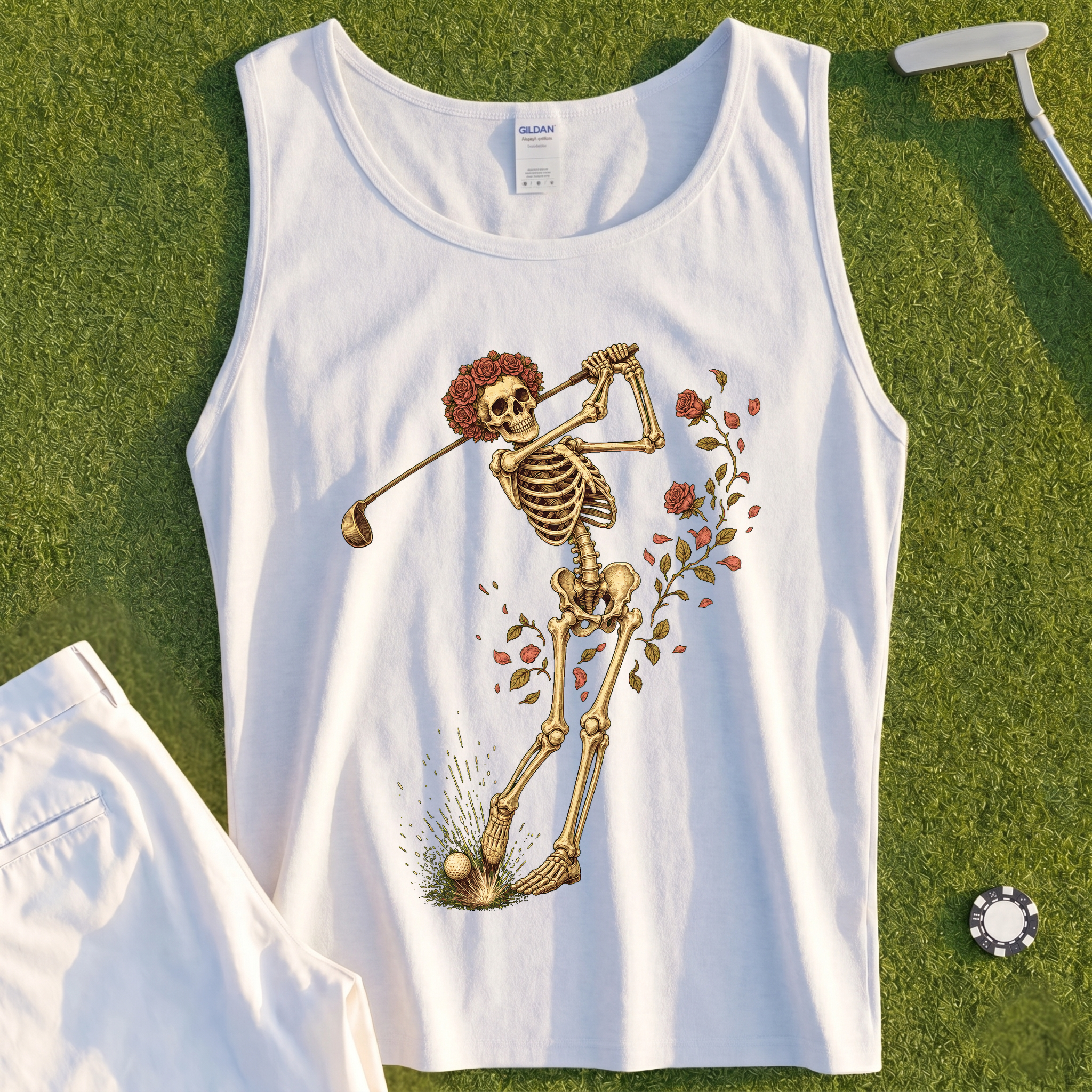 Rose Skeleton Swing Tank