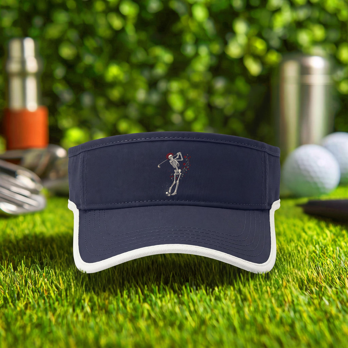 Rose Skeleton Swing Visor in True Navy