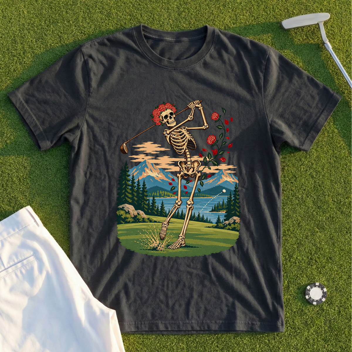 Rose Skeleton Travel Poster Tee