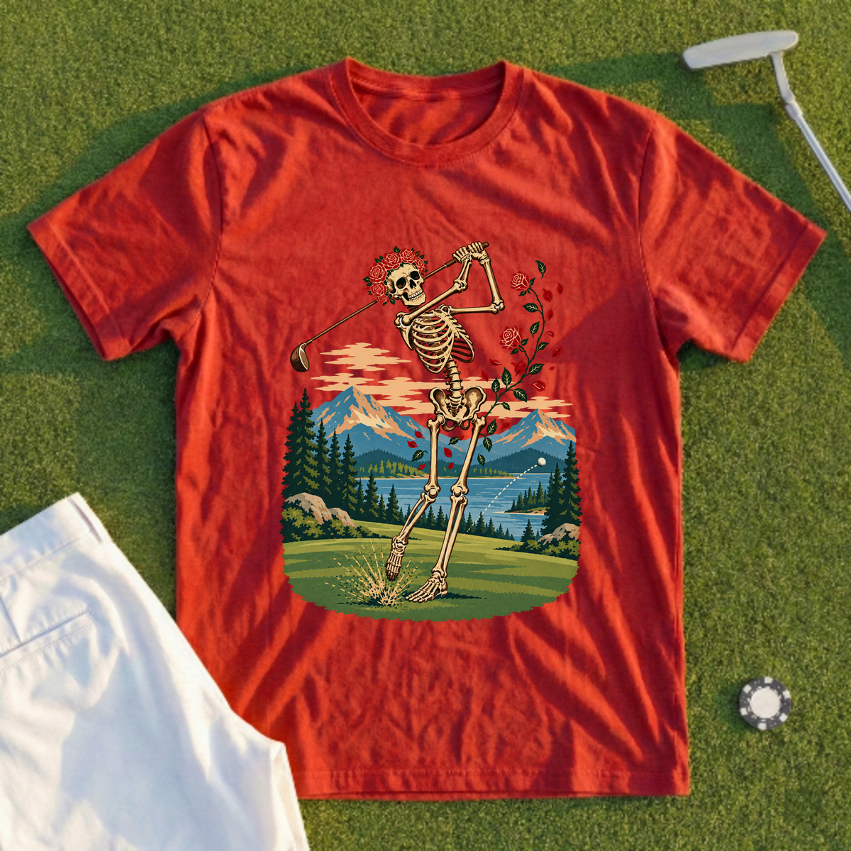 Rose Skeleton Travel Poster Tee