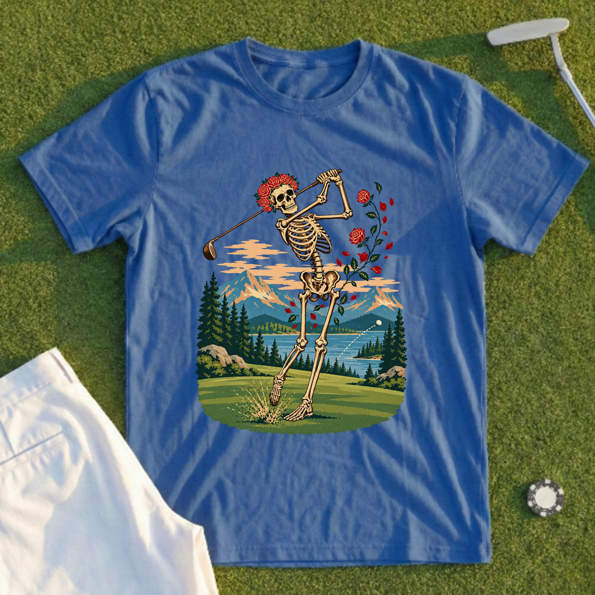 Rose Skeleton Travel Poster Tee