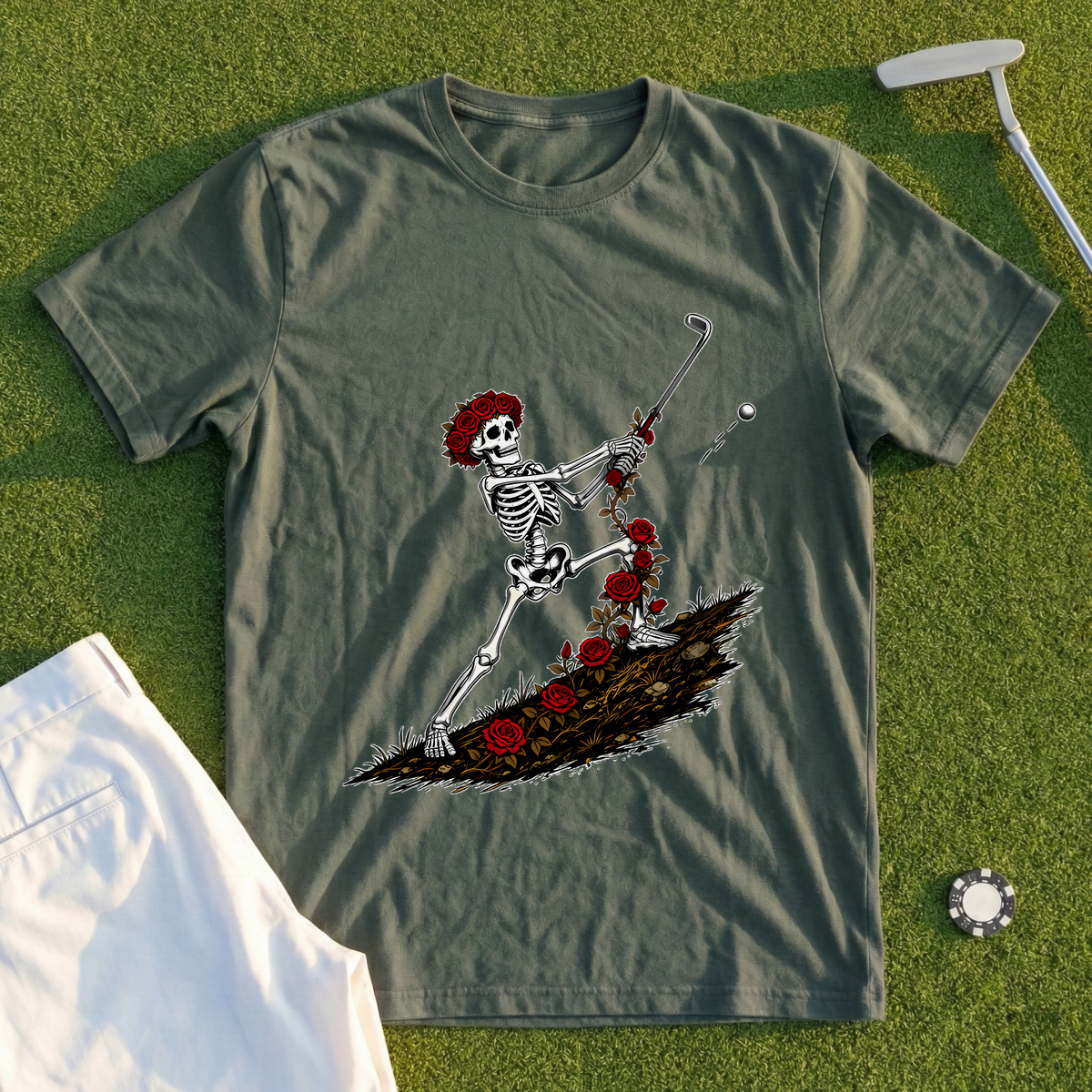 Rose Skeleton Uphill Lie Recovery Tee