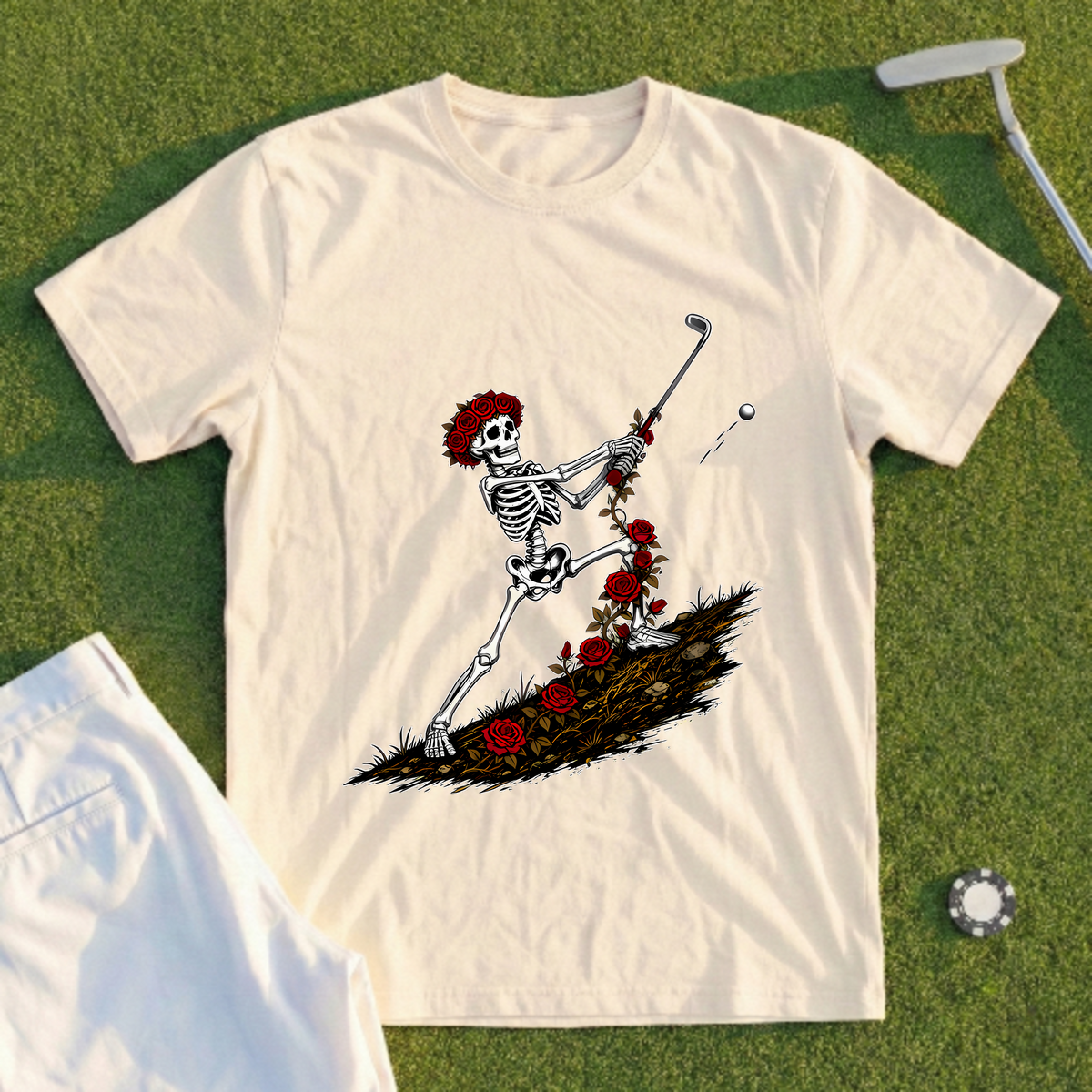 Rose Skeleton Uphill Lie Recovery Tee