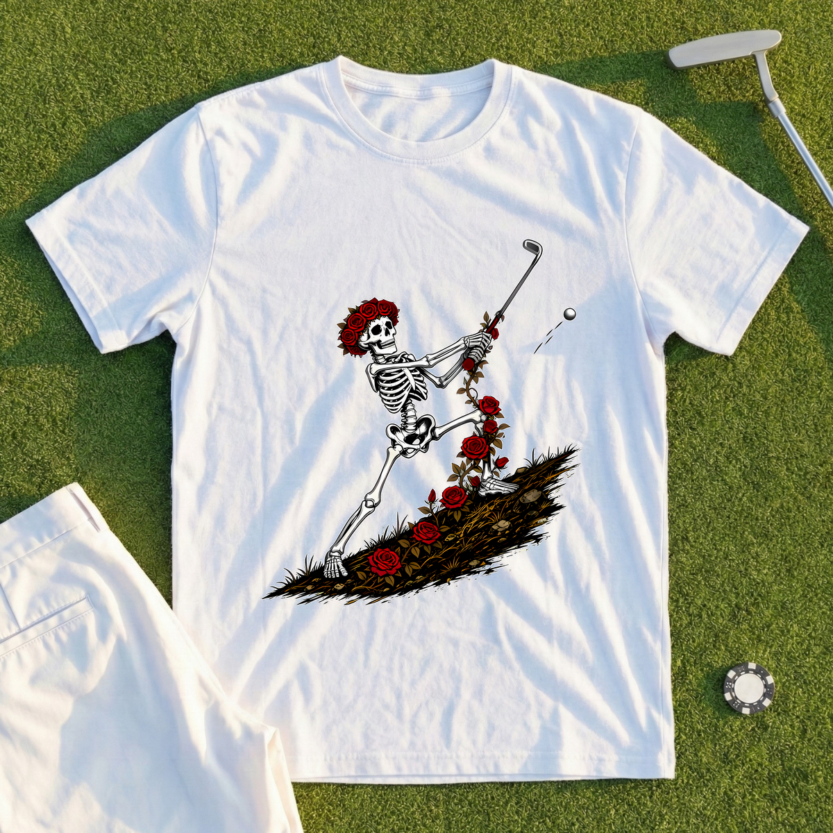 Rose Skeleton Uphill Lie Recovery Tee