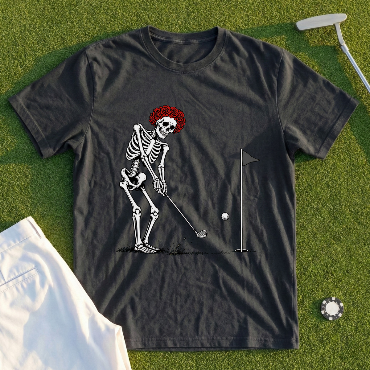 Rose Skeleton's Green Side Touch Tee