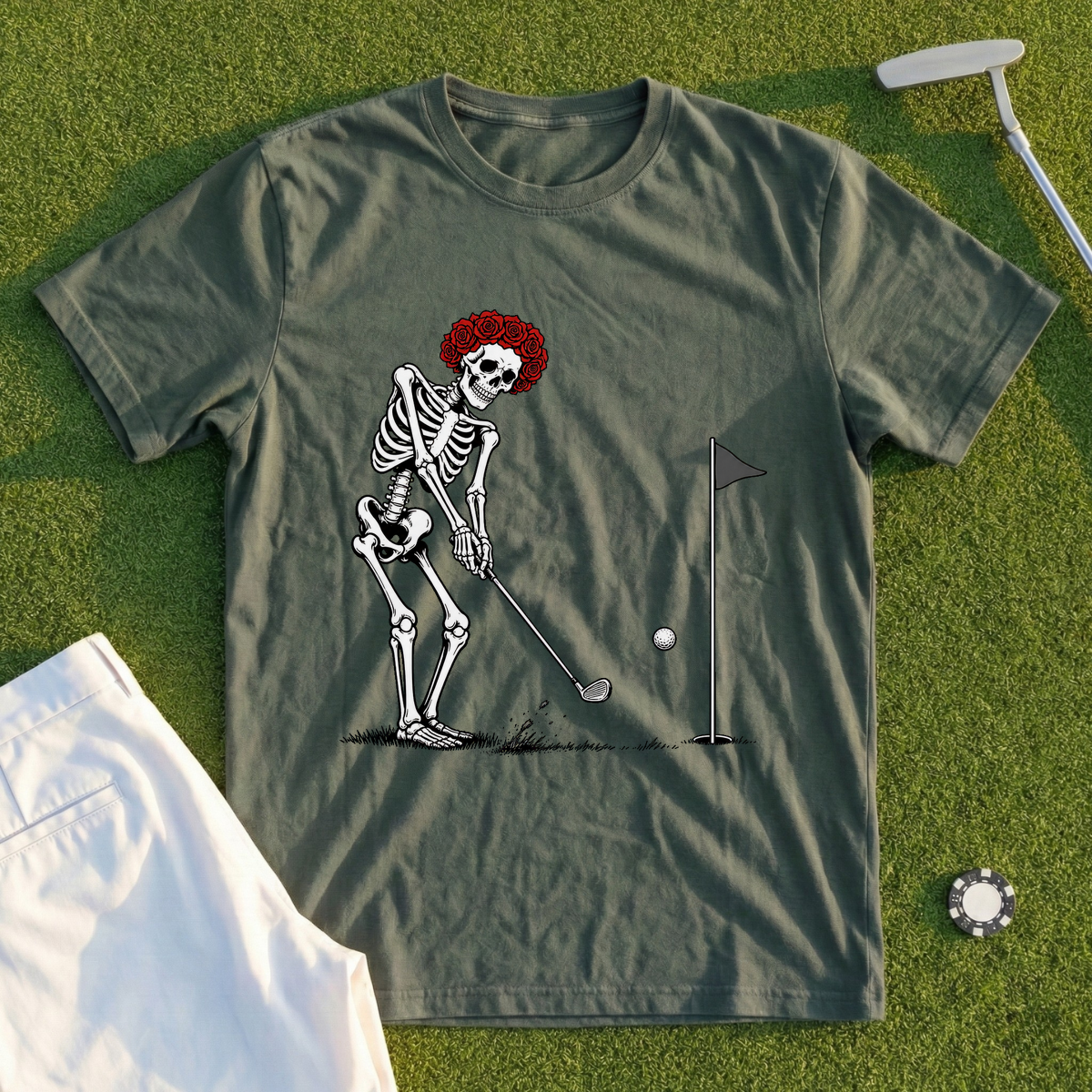 Rose Skeleton's Green Side Touch Tee