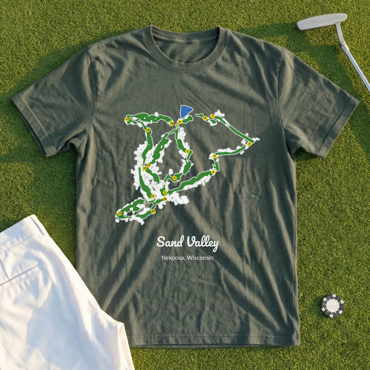 Sand Valley, Course Map Tee