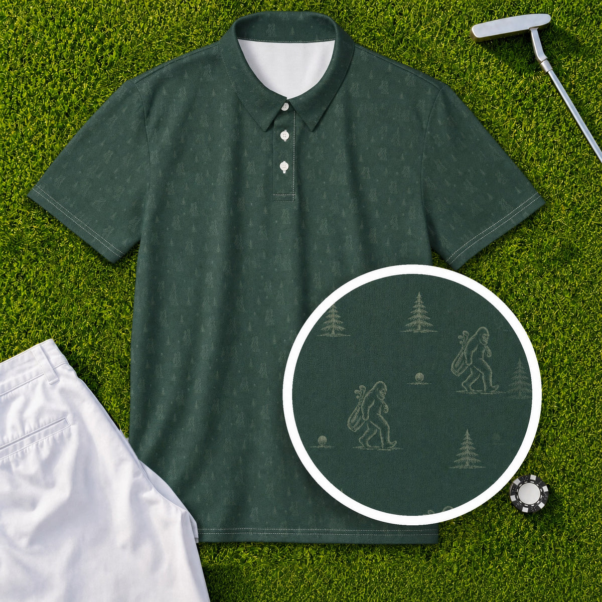 Sasquatch Forest Performance Print Polo