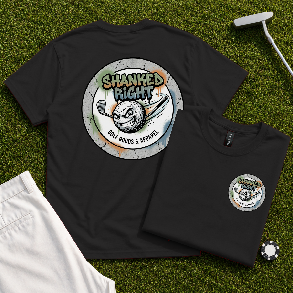 Shanked Right Logo Back Print Tee