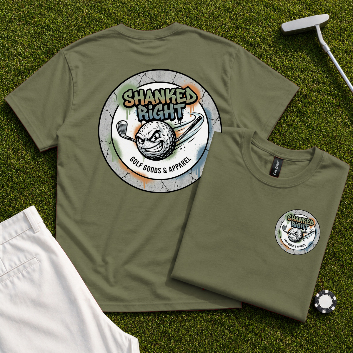 Shanked Right Logo Back Print Tee