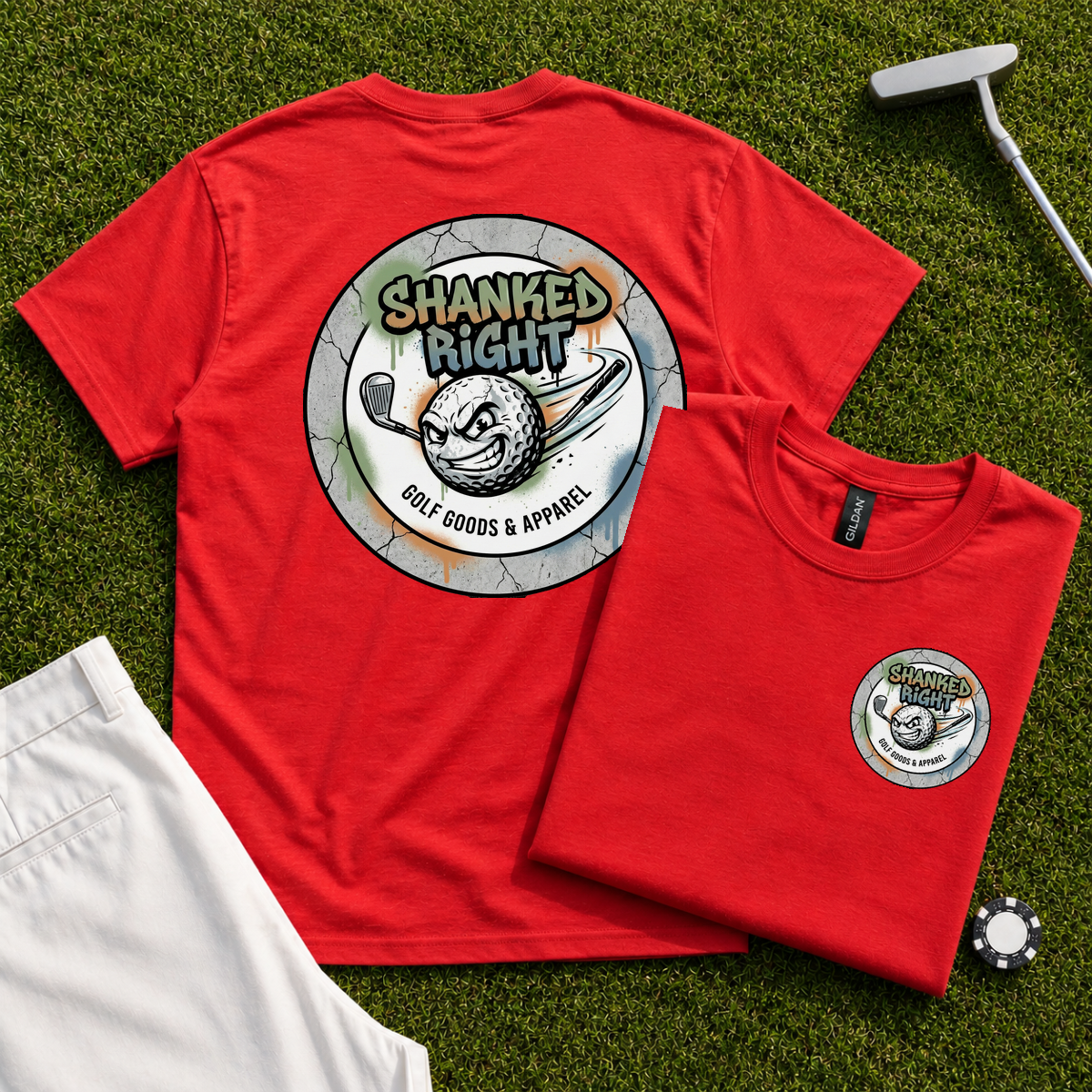 Shanked Right Logo Back Print Tee