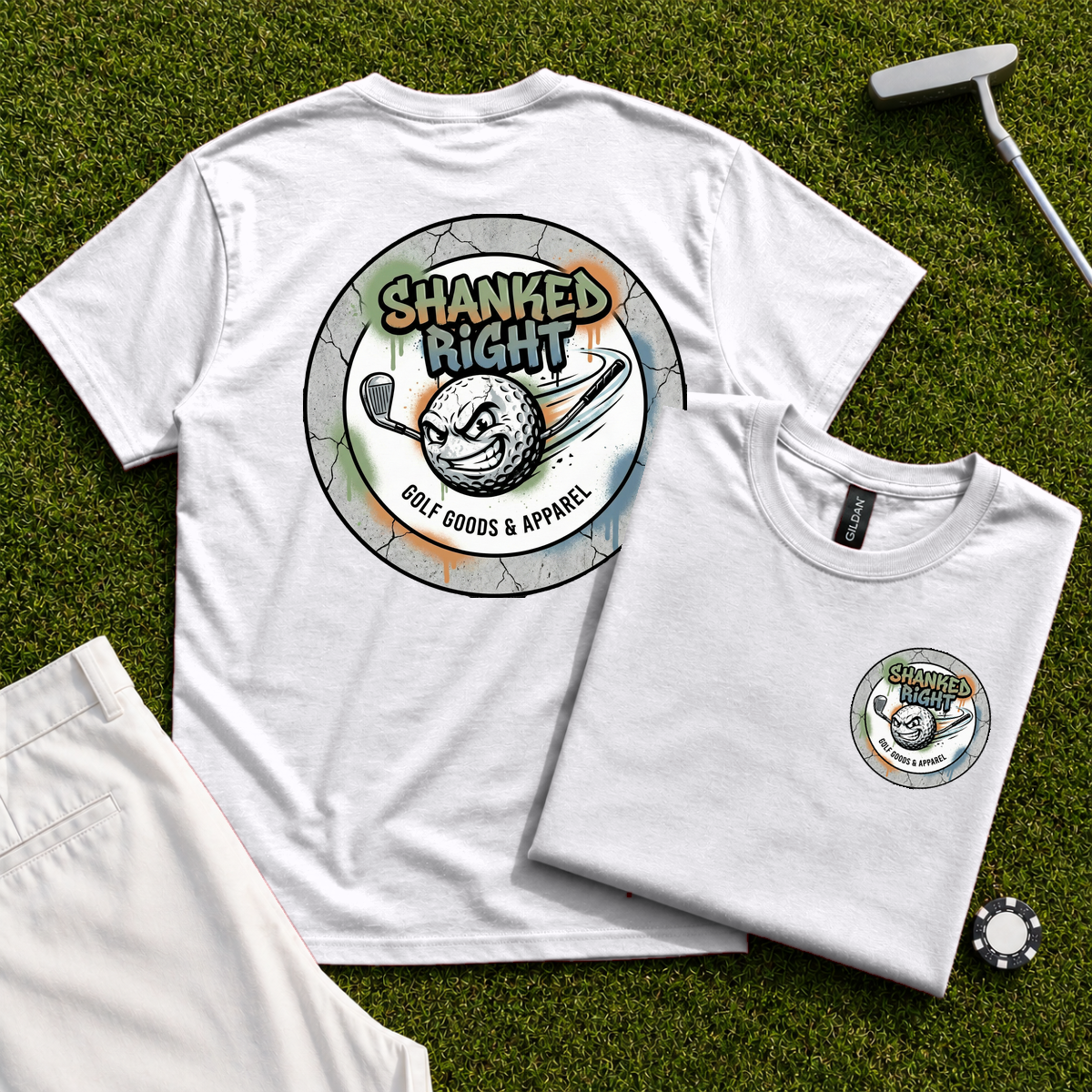 Shanked Right Logo Back Print Tee
