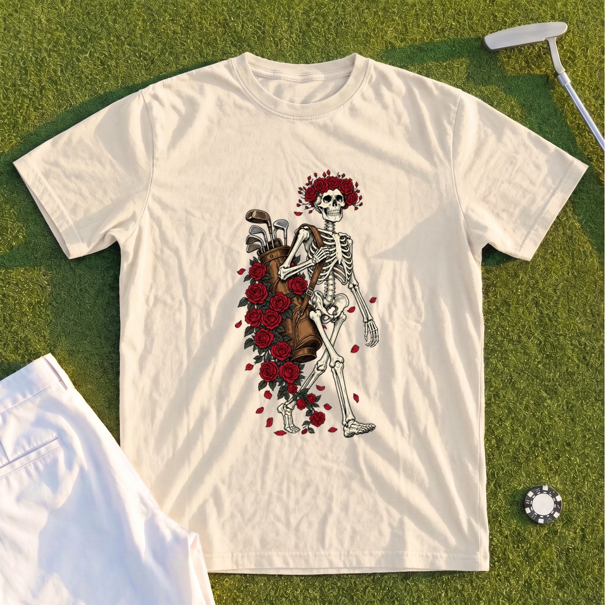 Skeleton Caddie Premium Tee