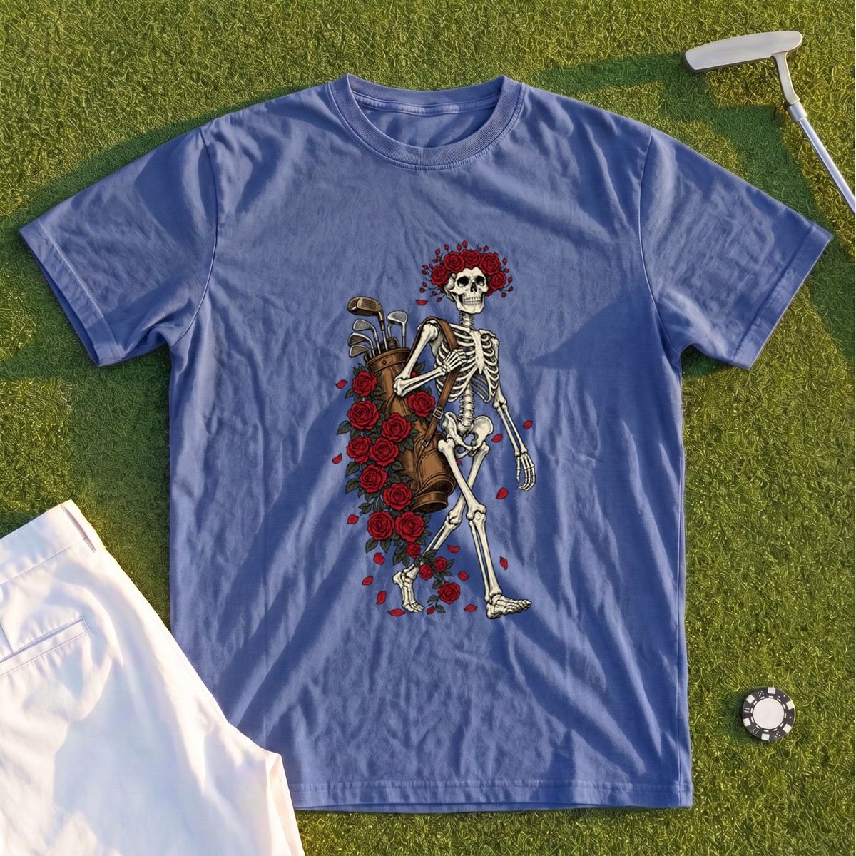 Skeleton Caddie Premium Tee