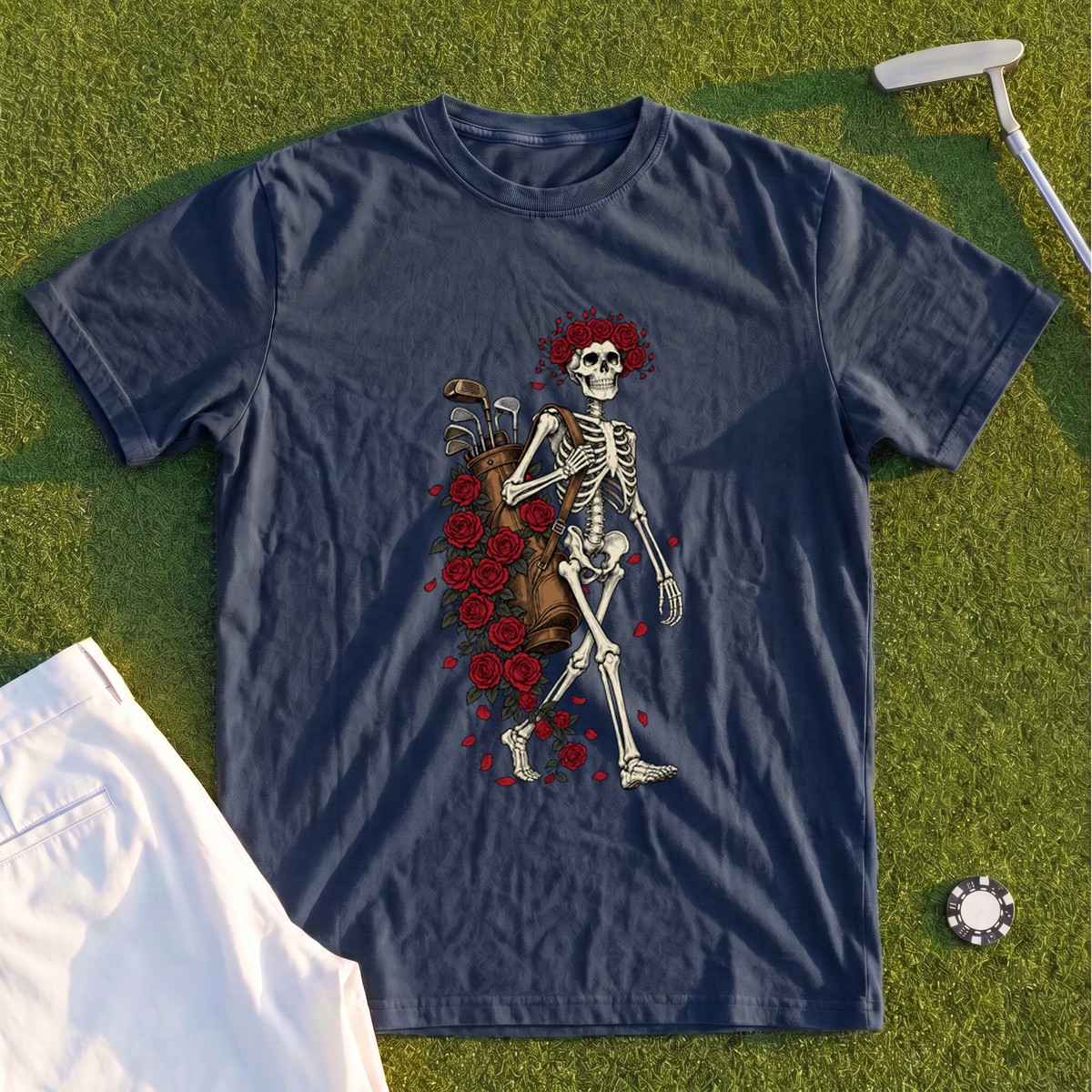 Skeleton Caddie Premium Tee