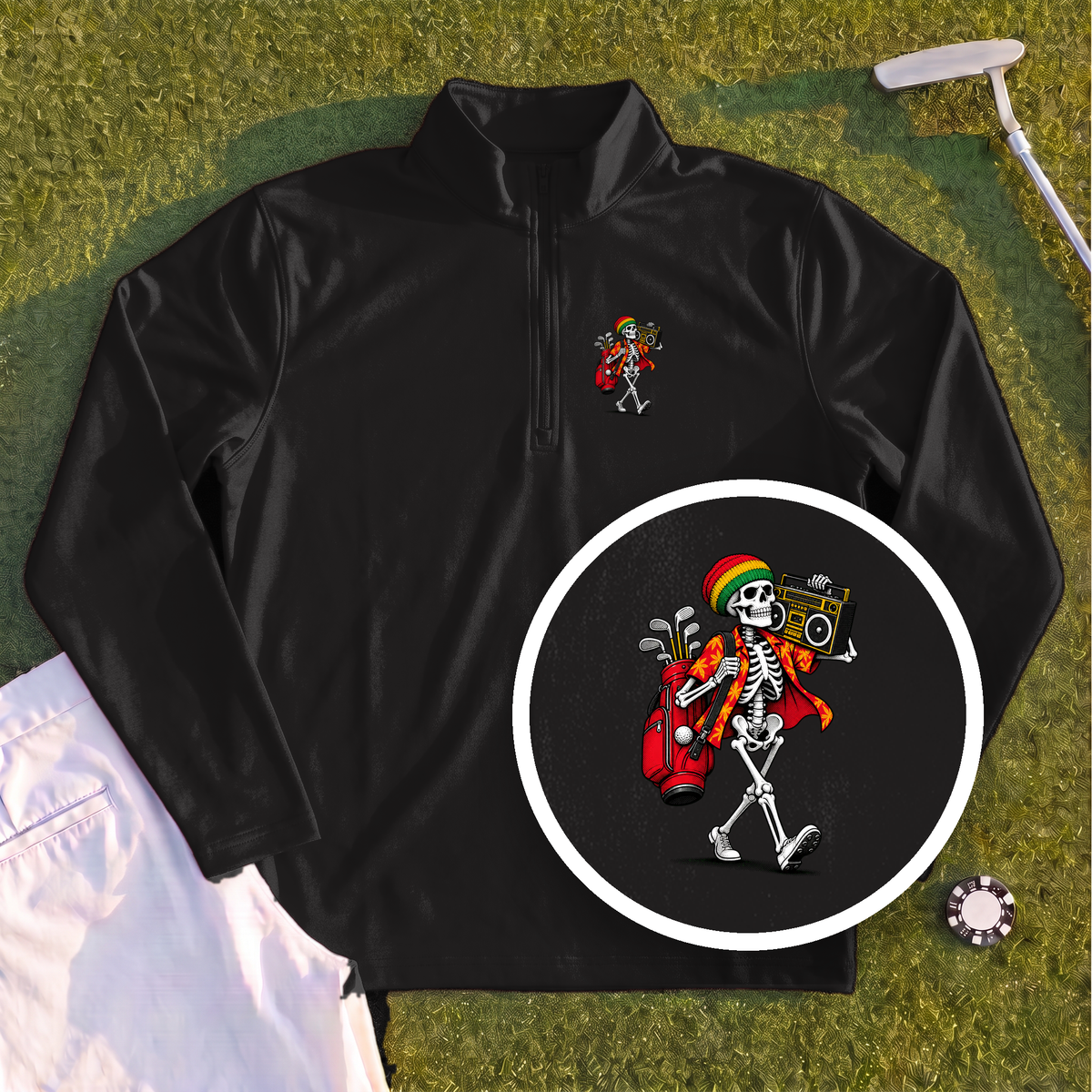 Skeleton Caddie Quarter Zip