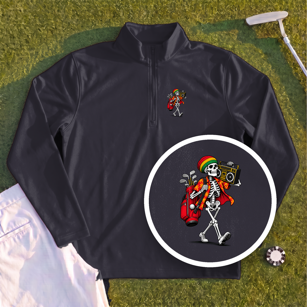 Skeleton Caddie Quarter Zip