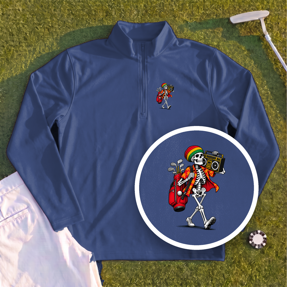 Skeleton Caddie Quarter Zip