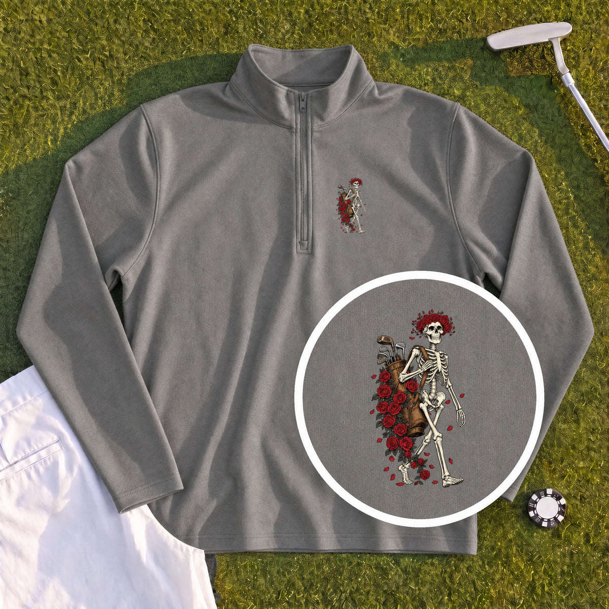 Skeleton Caddie Quarter Zip