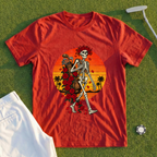 Skeleton Caddie Sunset Tee