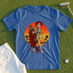 Skeleton Caddie Sunset Tee