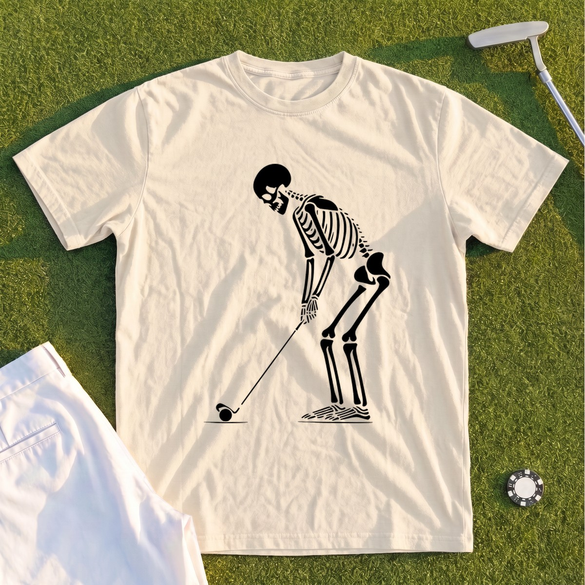 Skeleton Golfer Premium Tee
