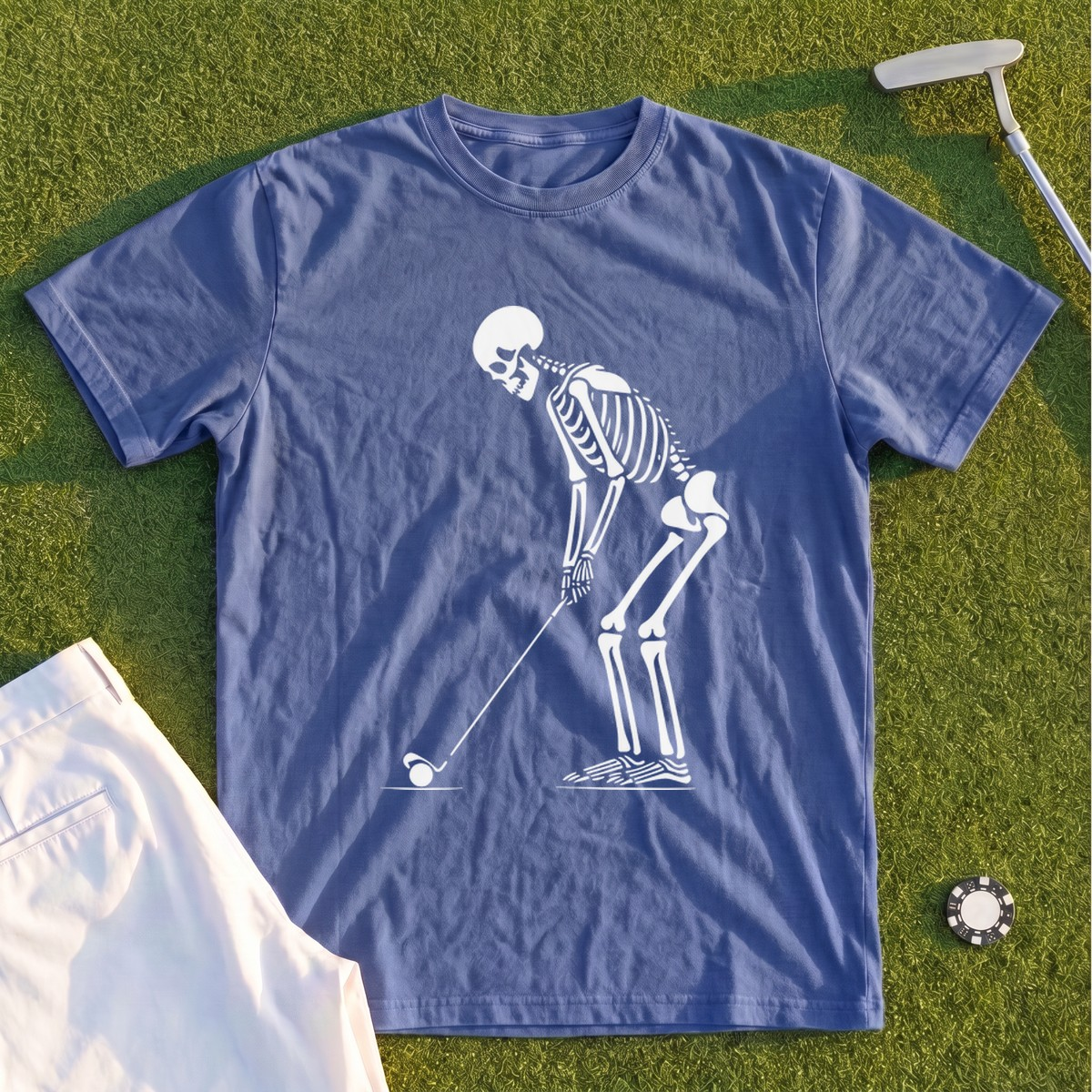 Skeleton Golfer Premium Tee