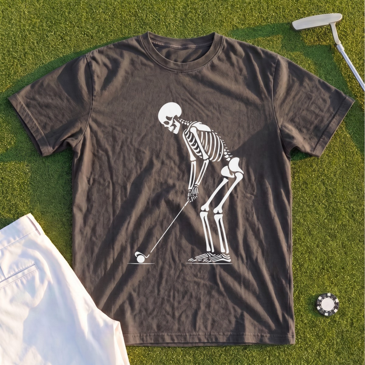 Skeleton Golfer Premium Tee