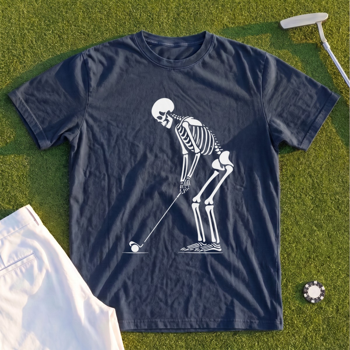 Skeleton Golfer Premium Tee