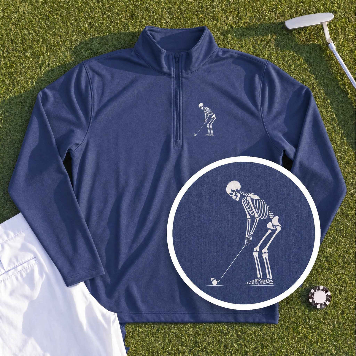 Skeleton Golfer Quarter Zip