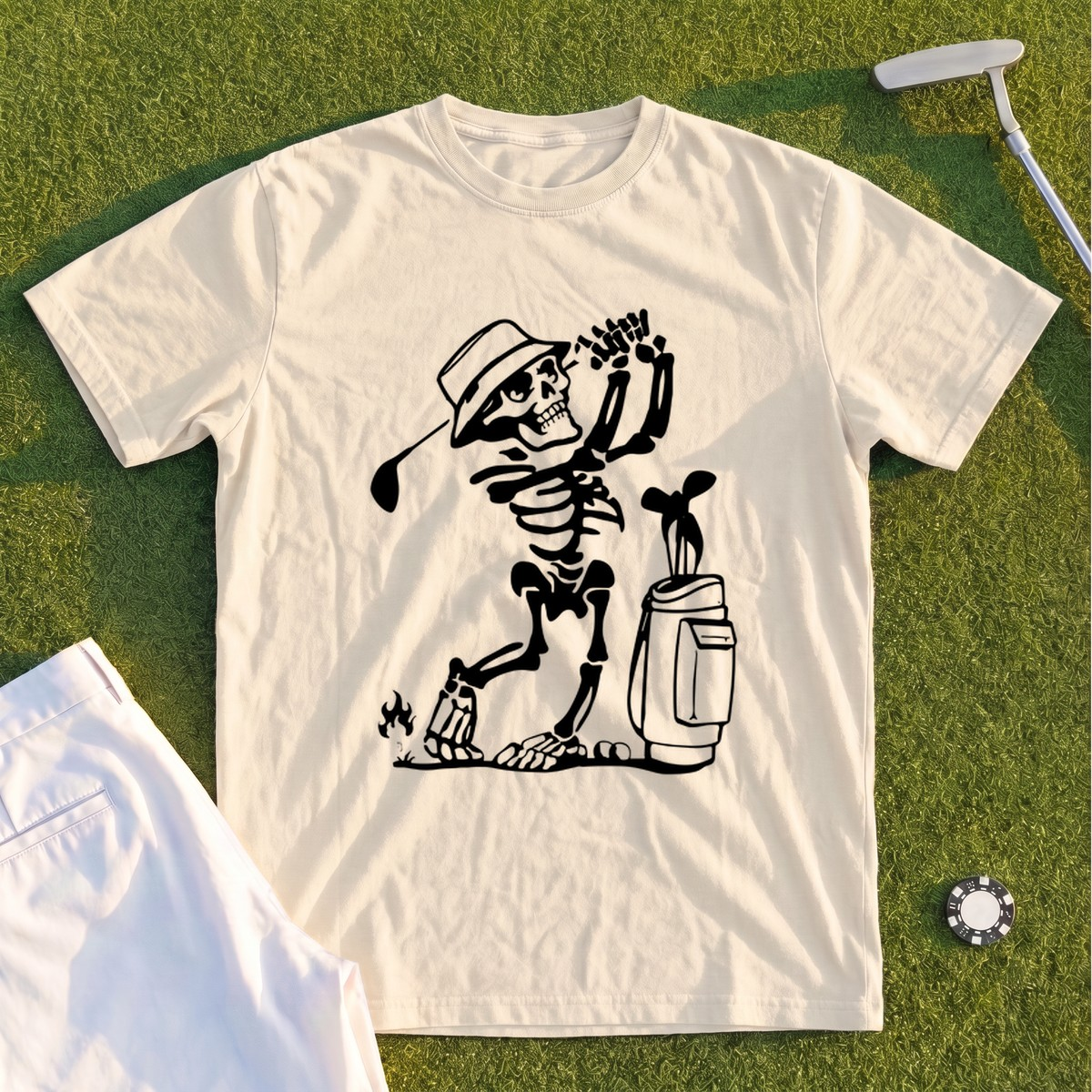 Skeleton Golfing! Premium Tee