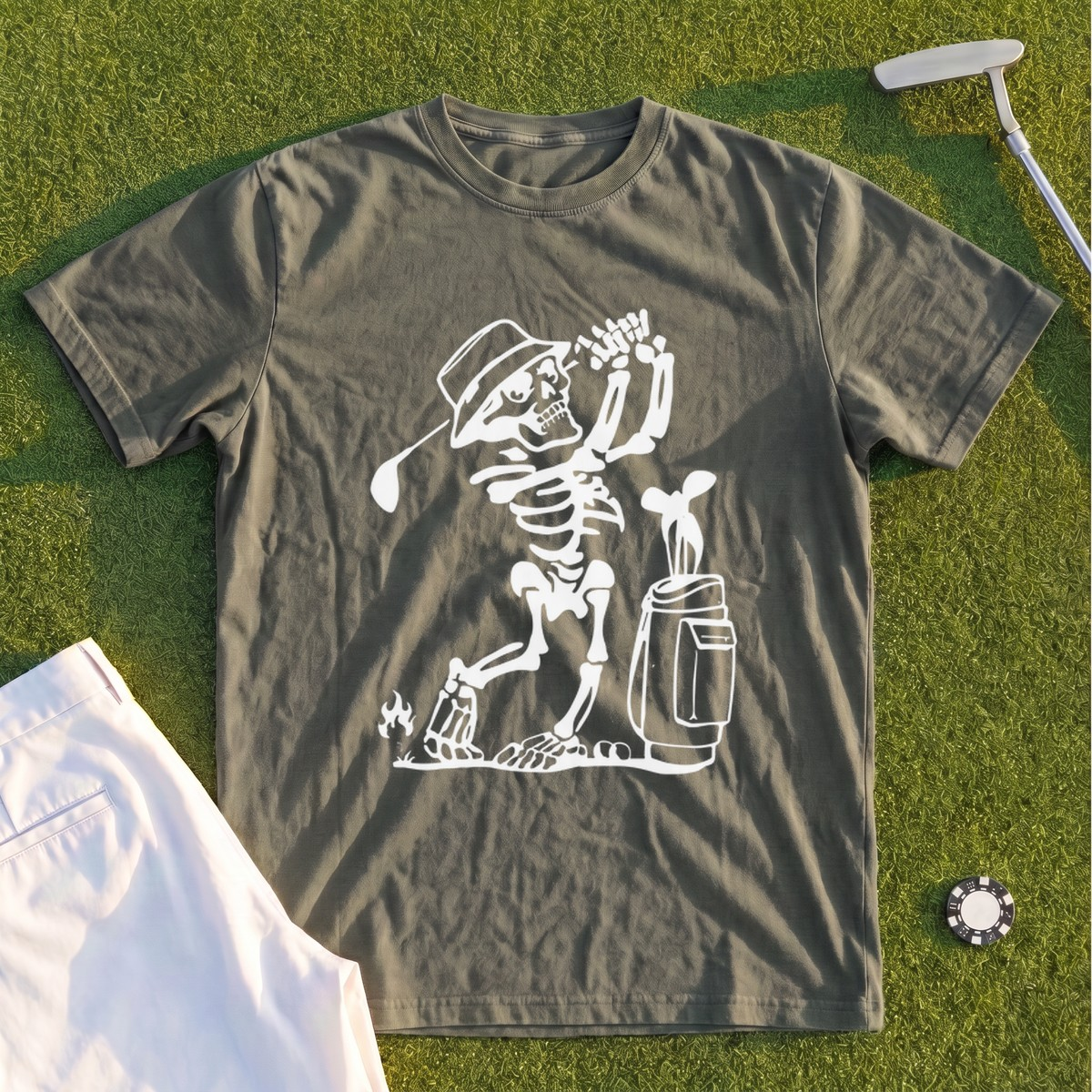 Skeleton Golfing! Premium Tee