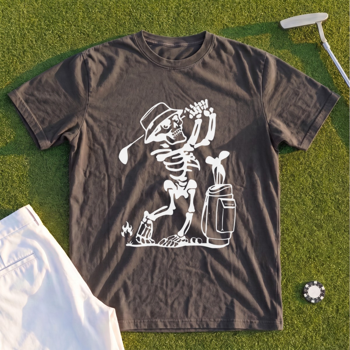 Skeleton Golfing! Premium Tee