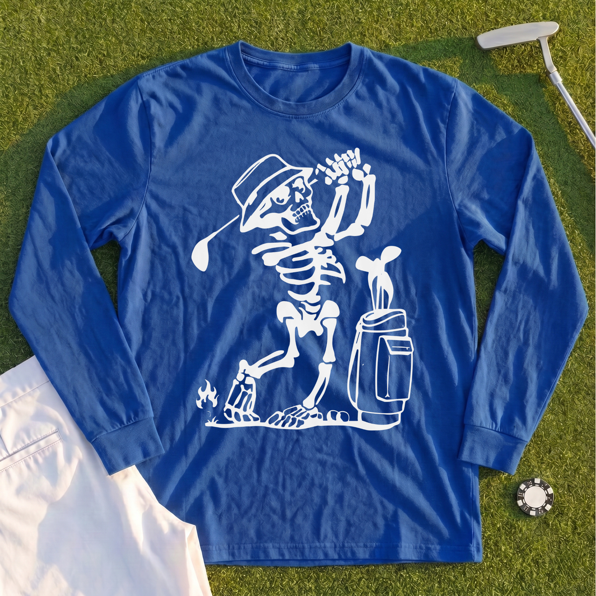 Skeleton Golfing! Long Sleeve Tee