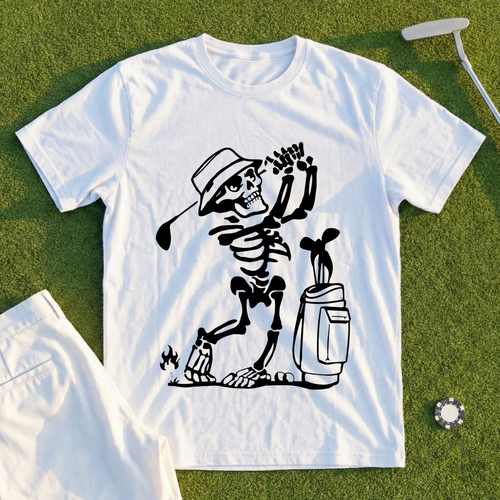 Skeleton Golfing! Tee - Shanked Right