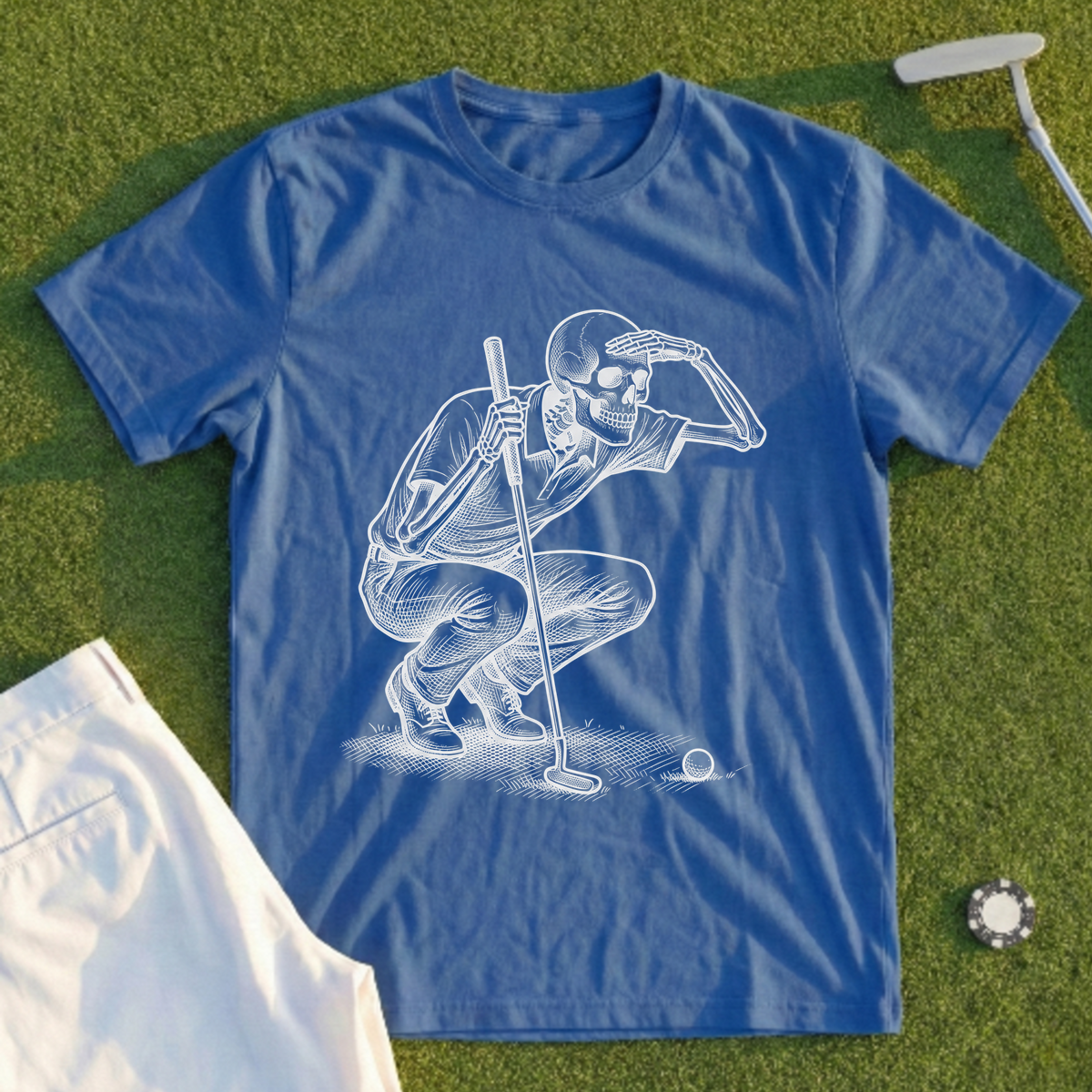 Skeleton, Lining Up The Putt Tee