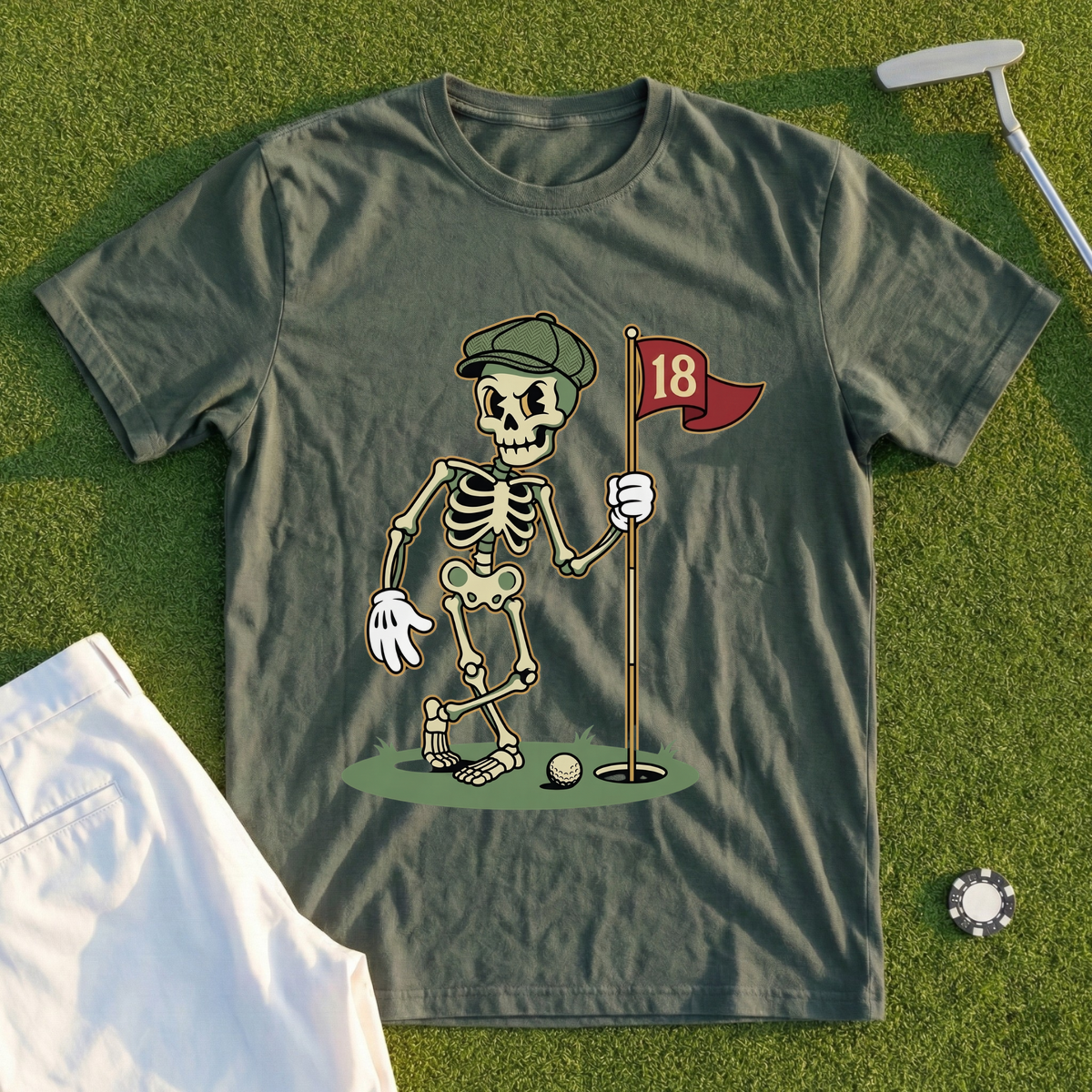Skeleton Pin Flag Tee