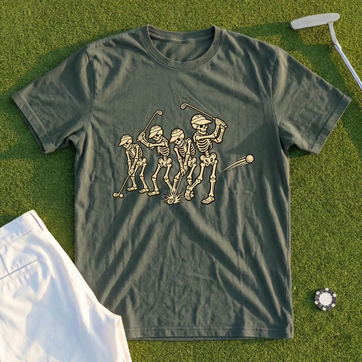 Skeleton Swing Motion Study Tee
