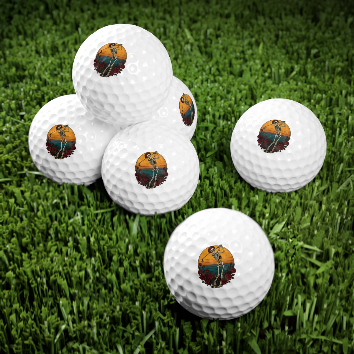 Skeleton Swing Sunset Golf Balls